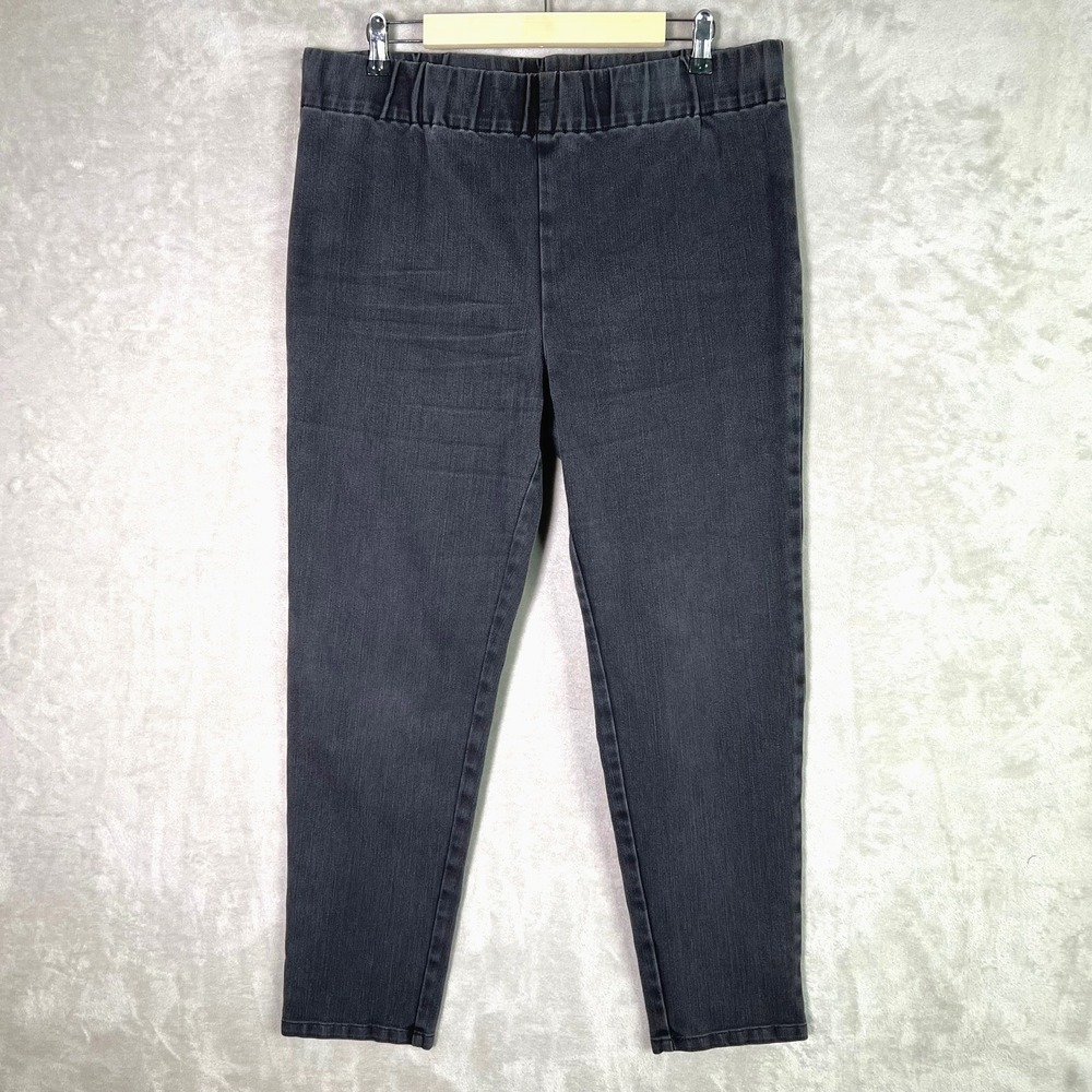 Soft Surroundings Metro Denim Style Leggings XL Black‎ Pull On Stretch Travel